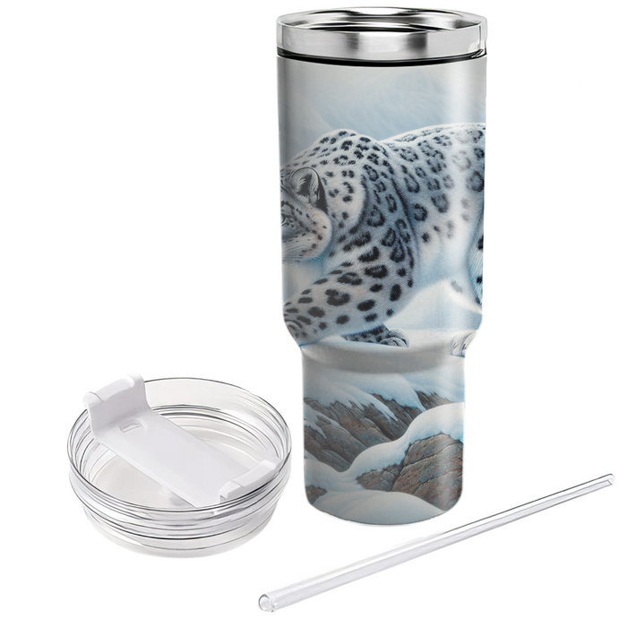 Snow Leopard Glacial Grace  Decorative Tumblers