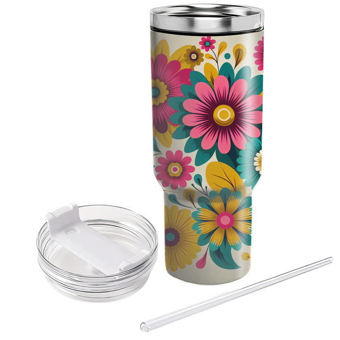 Bold Floral Medley  Tumbler Cups