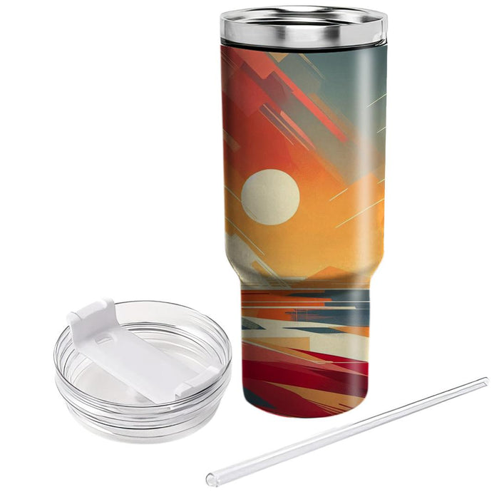 Abstract Sunrise  Tumblers With Lids