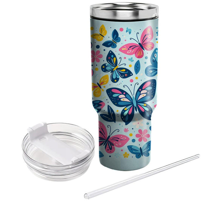 Whimsical Butterfly Pattern Insulated Tumblers