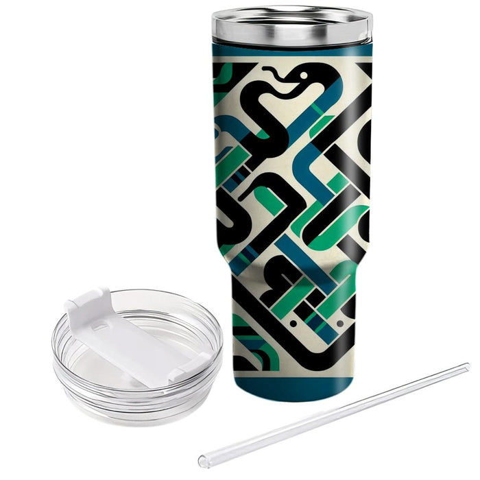 Zigzag Serpent Pattern  Insulated Tumblers