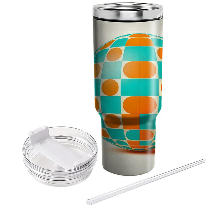 Vintage Style Checkerboard  Travel Tumblers