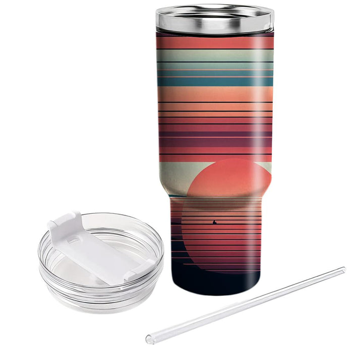 Sunset Stripe Delight  Travel Tumblers