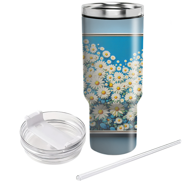 Bright Daisy Fields  Travel Tumblers