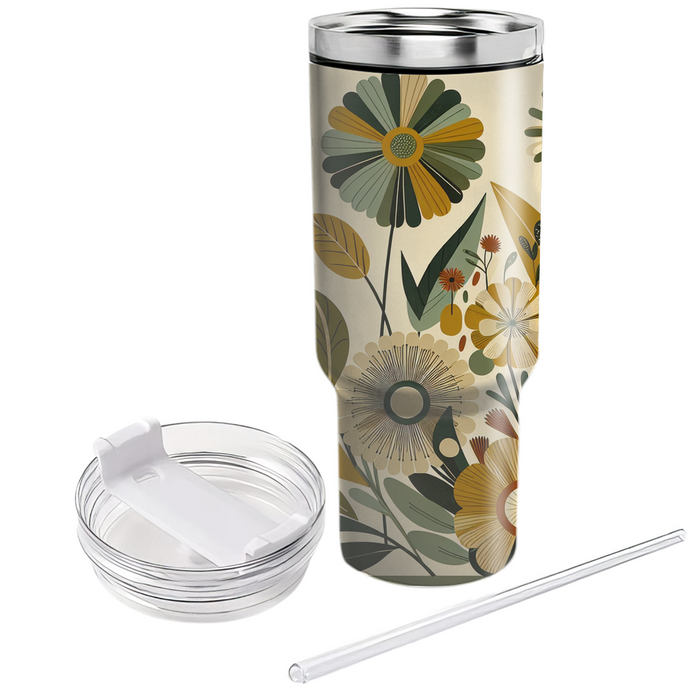 Abstract Floral Motifs Travel Tumblers