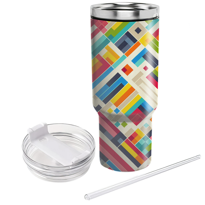 Geometric Rainbow Tiles  Decorative Tumblers