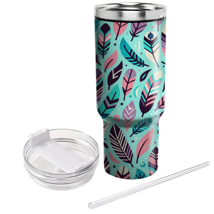 Vibrant Feather Pattern  Insulated Tumblers