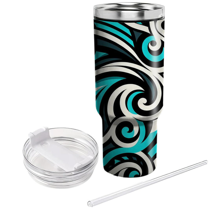 Geometric Twirl Pattern  Personalized Tumblers