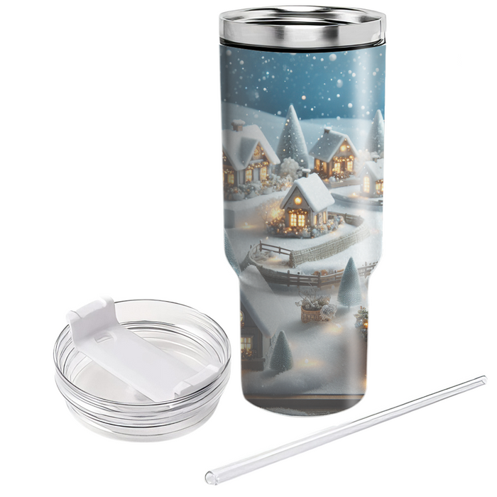 Winter Snowy Village  Personalized Tumblers