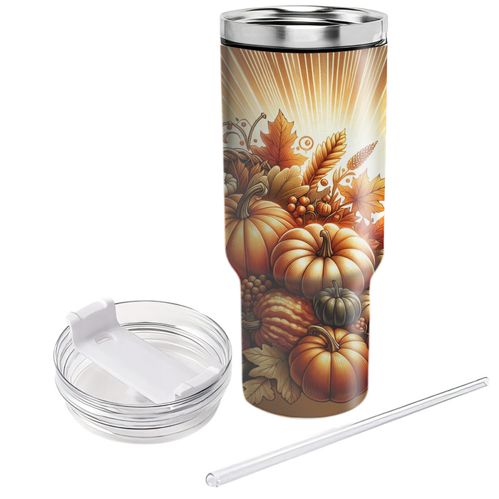 Autumn Harvest Cornucopia  Personalized Tumblers