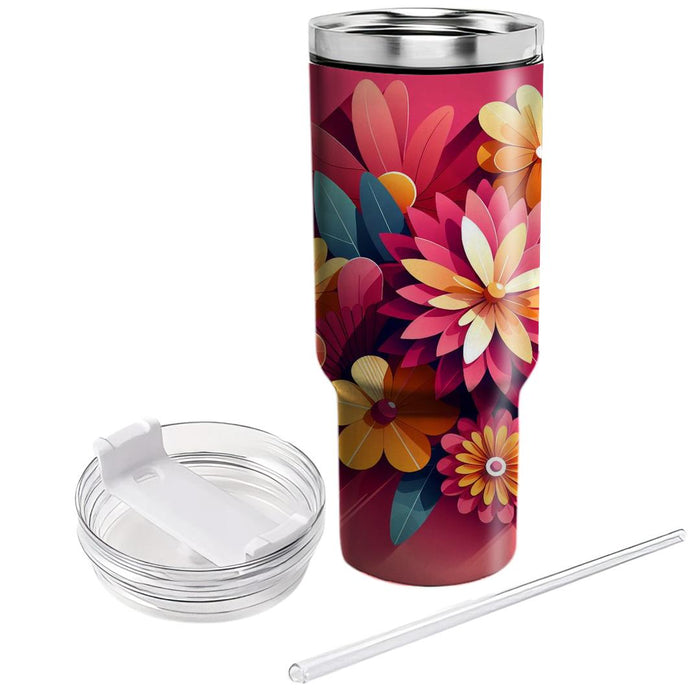 Dramatic Floral Explosion  Travel Tumblers