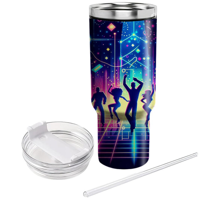 Vibrant 80s Electric Dance  Custom Tumblers