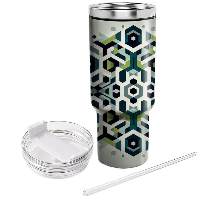 Geometric Hexagonal Pattern  Insulated Tumblers