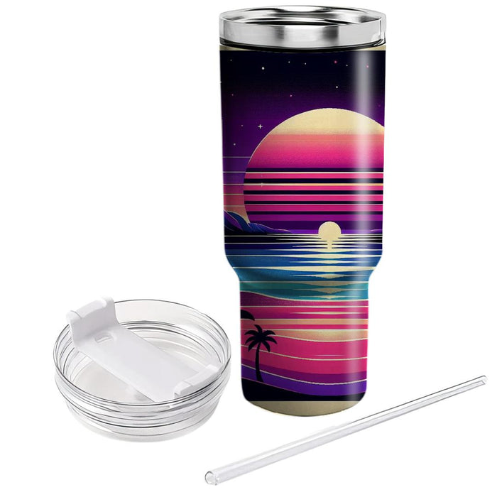 Vaporwave Sunset Vibes  Decorative Tumblers