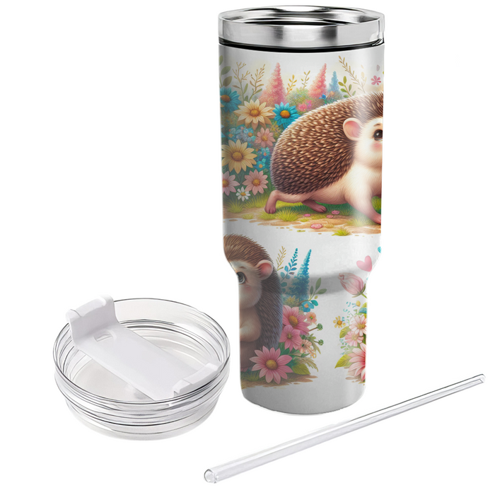 Whimsical Hedgehog Garden  Tumbler Cups