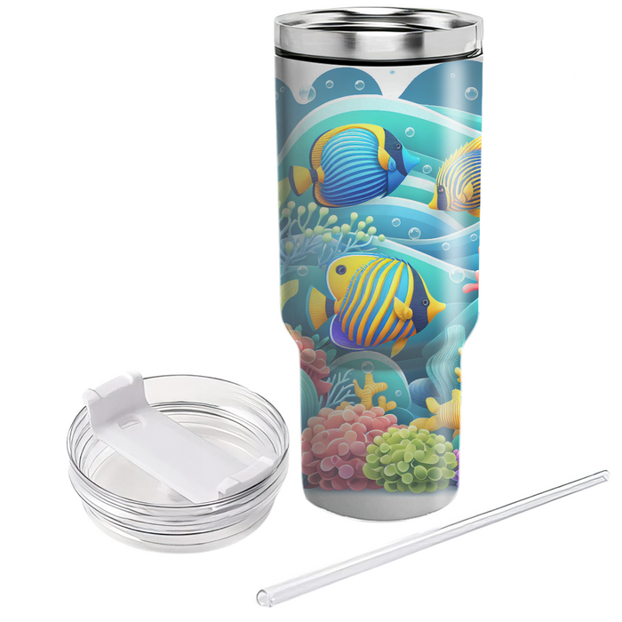 Vibrant Fish Reef  Tumbler Cups