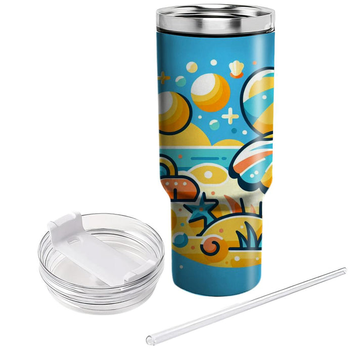 Sunny Day At The Beach  Personalized Tumblers