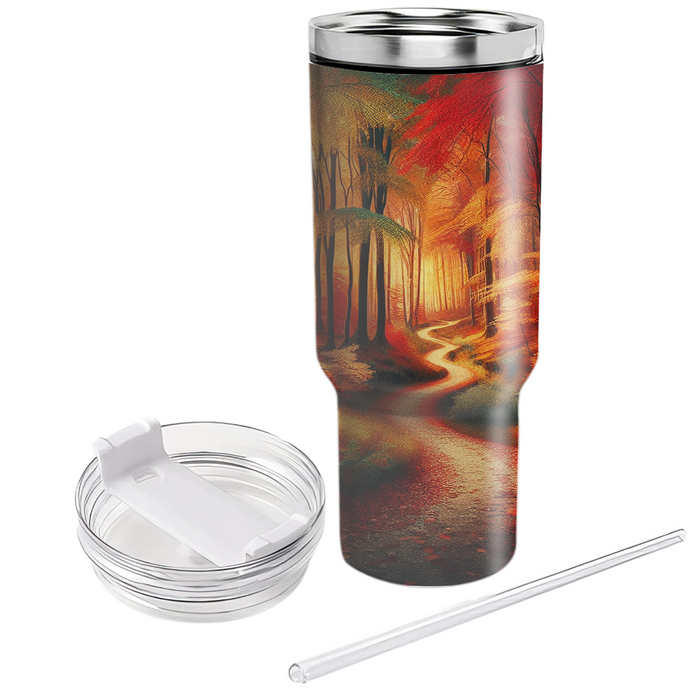 Autumn Forest Trail  Travel Tumblers