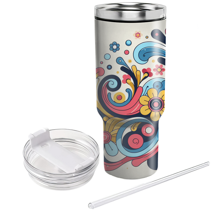 Whimsical Floral Whirlwind  Travel Tumblers