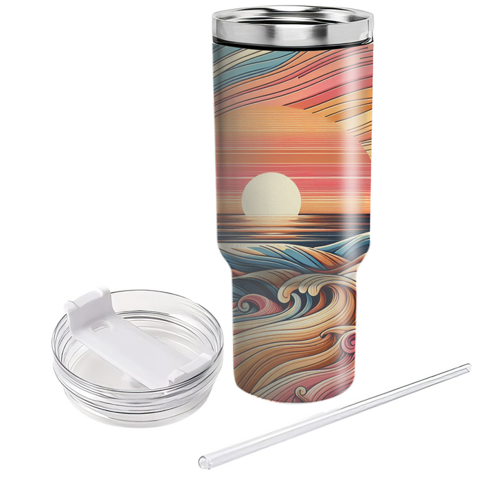 Sunset Ripple Waves  Unique Tumblers