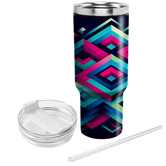 Futuristic Neon Shapes  Custom Tumblers