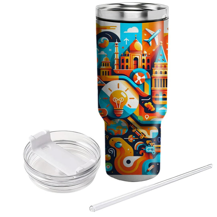 Vibrant Escapade - A Travel Festival  Personalized Tumblers