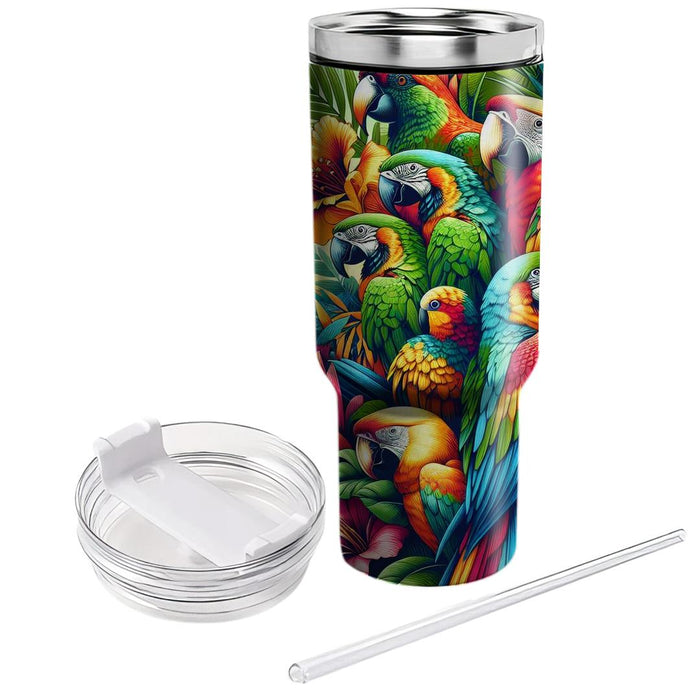 Vibrant Jungle Parrots  Decorative Tumblers