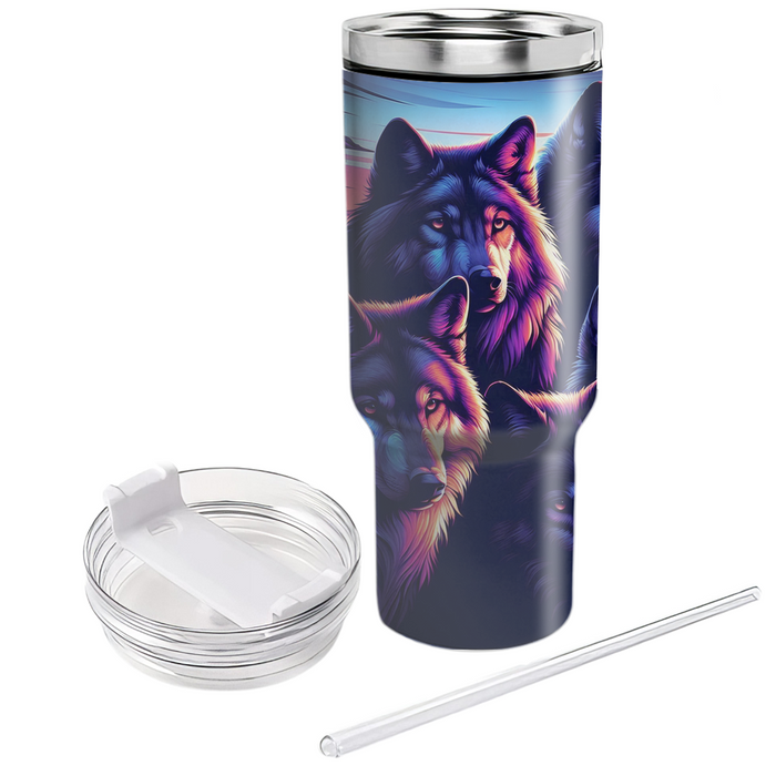 Wild Wolves At Twilight  Personalized Tumblers