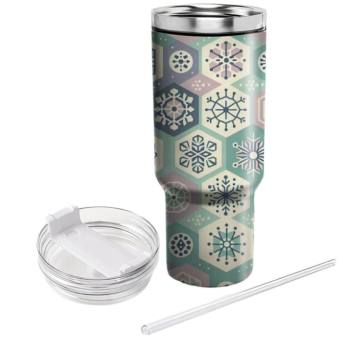 Floral Hexagon Harmony  Travel Tumblers