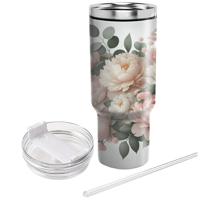 Blushing Peony Elegance  Insulated Tumblers