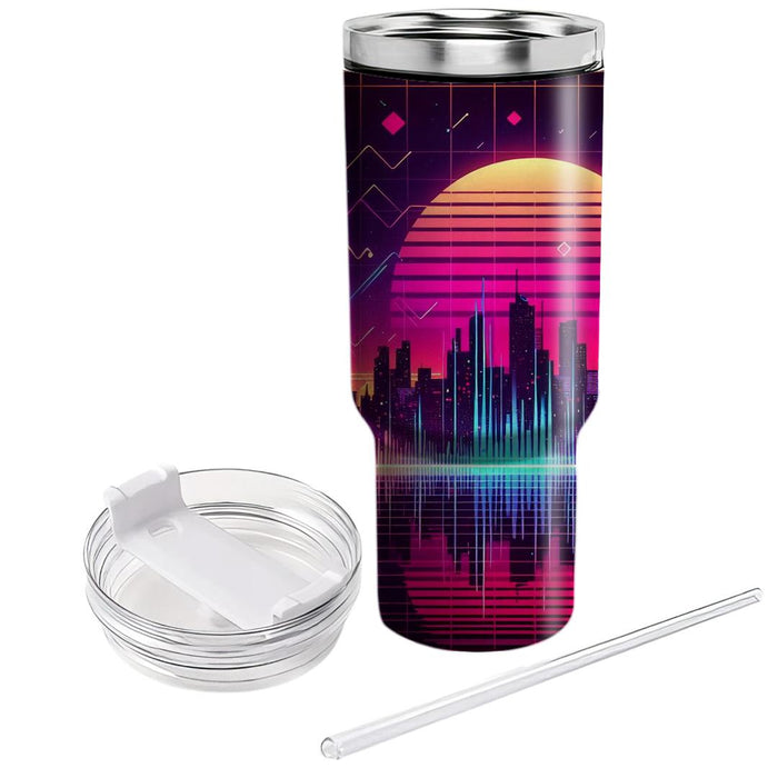 Synth Skyline  Unique Tumblers