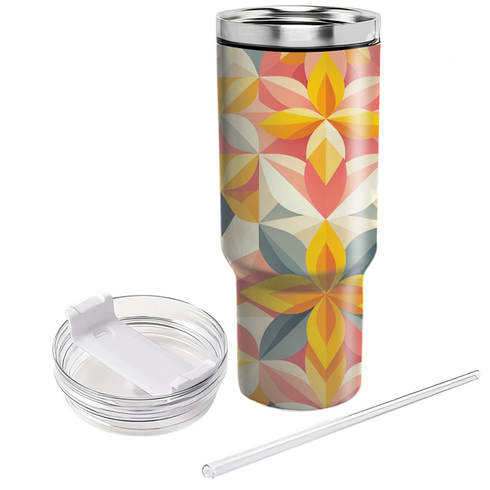 Sunkissed Geometric Petals  Insulated Tumblers