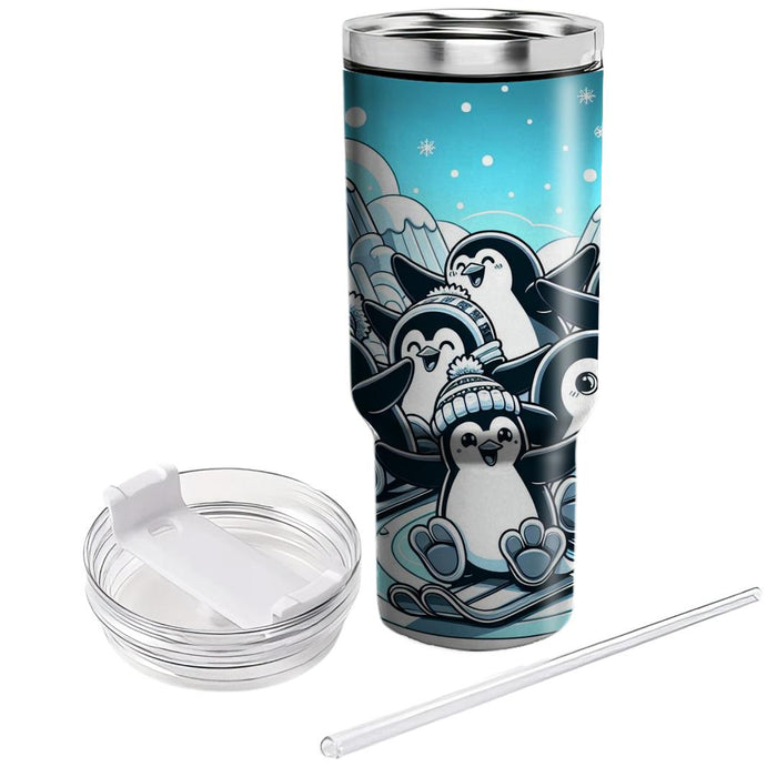 Sunny Day Penguin Parade  Decorative Tumblers