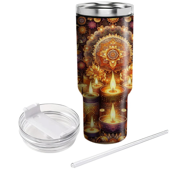 Candlelight Blessings - A Diwali  Tumblers With Lids