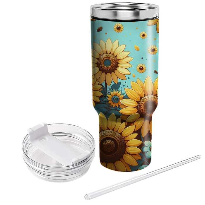 Whimsical Sunflower Field  Decorative Tumblers