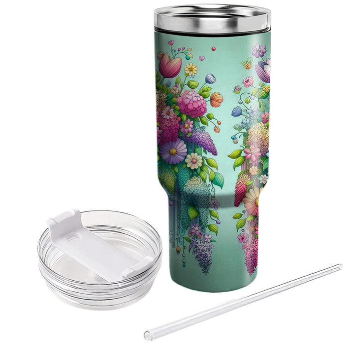 Whimsical Floral Cascade  Insulated Tumblers