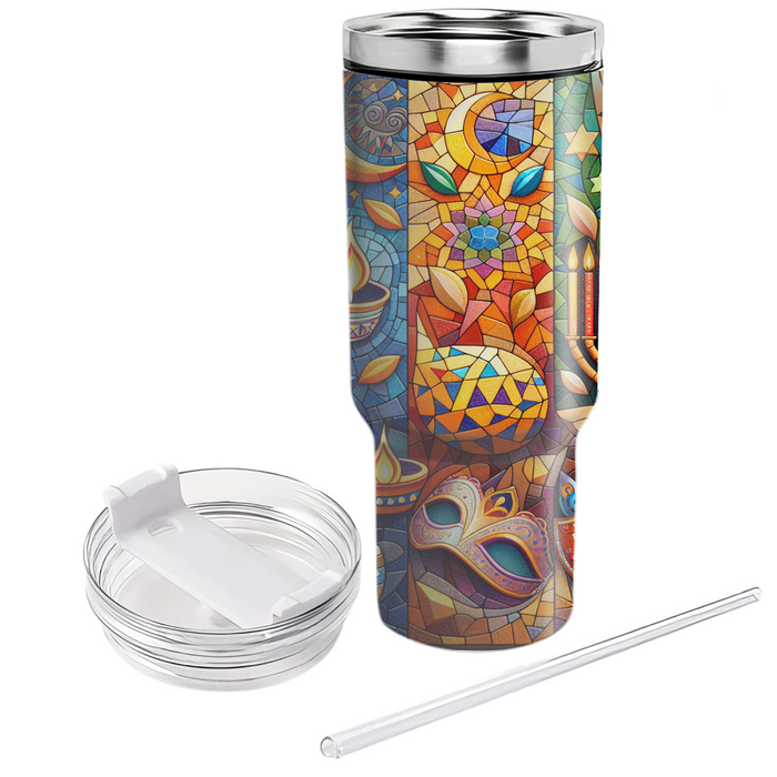 Unity In Diversity - Global Festival Mosaic Custom Tumblers