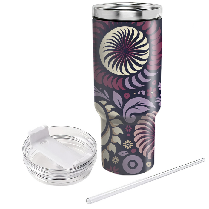 Artistic Spiral Flowers  Unique Tumblers