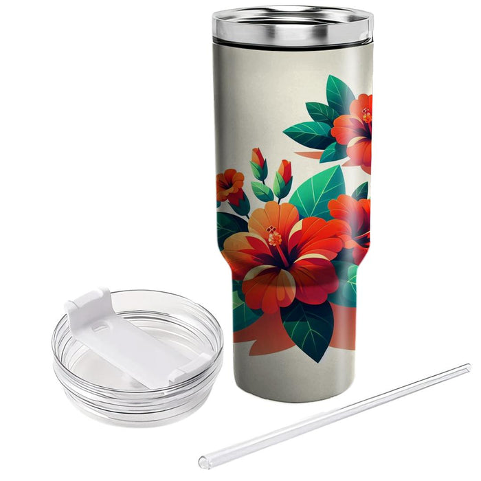 Vibrant Hibiscus  Unique Tumblers