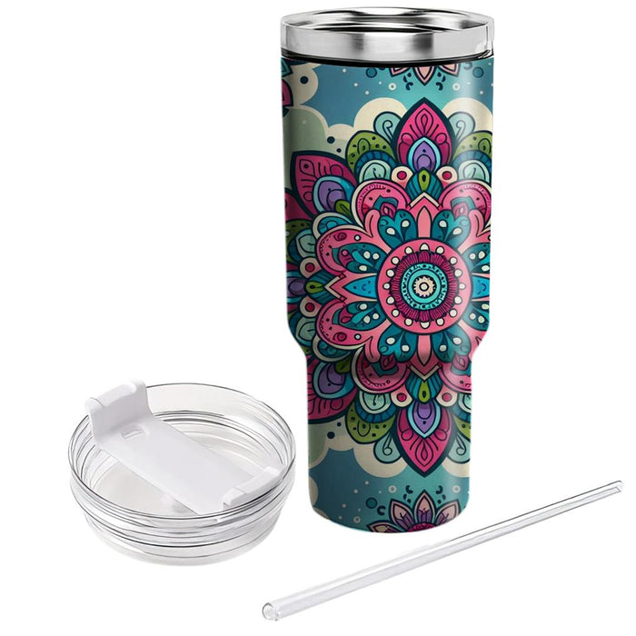 Bold Colorful Mandala  Tumblers With Lids