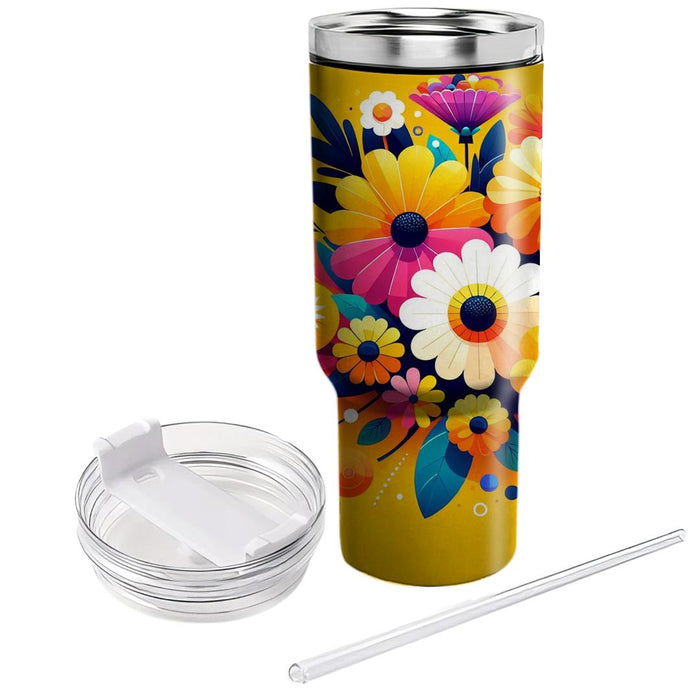 Sunny Flower Power  Unique Tumblers