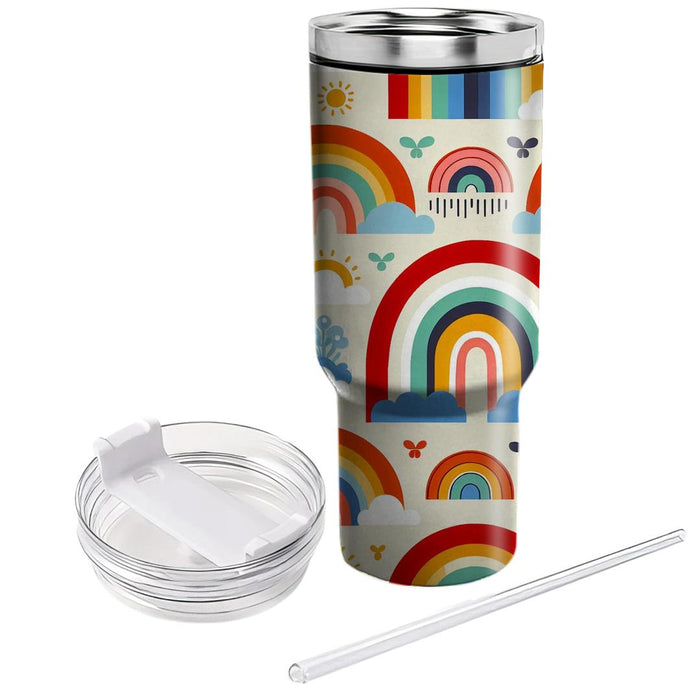 Whimsical Rainbow Pattern  Travel Tumblers