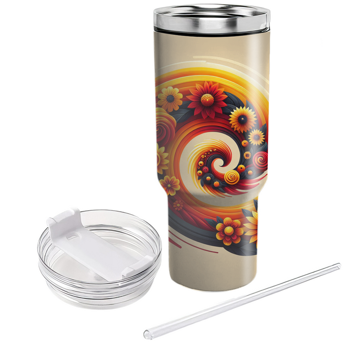 Sunset Petal Fusion Personalized Tumblers