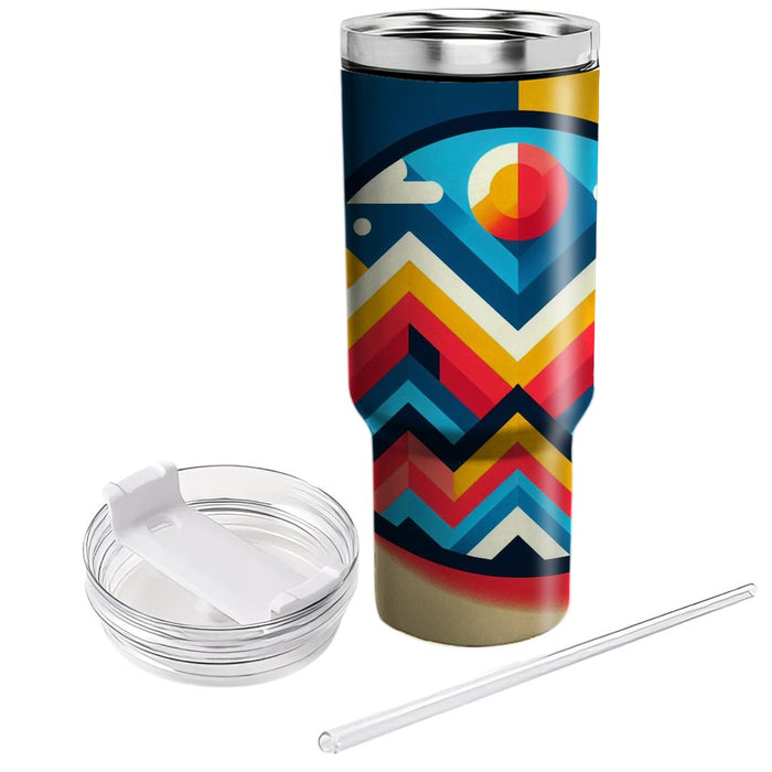 Bold Chevron Color Block  Custom Tumblers