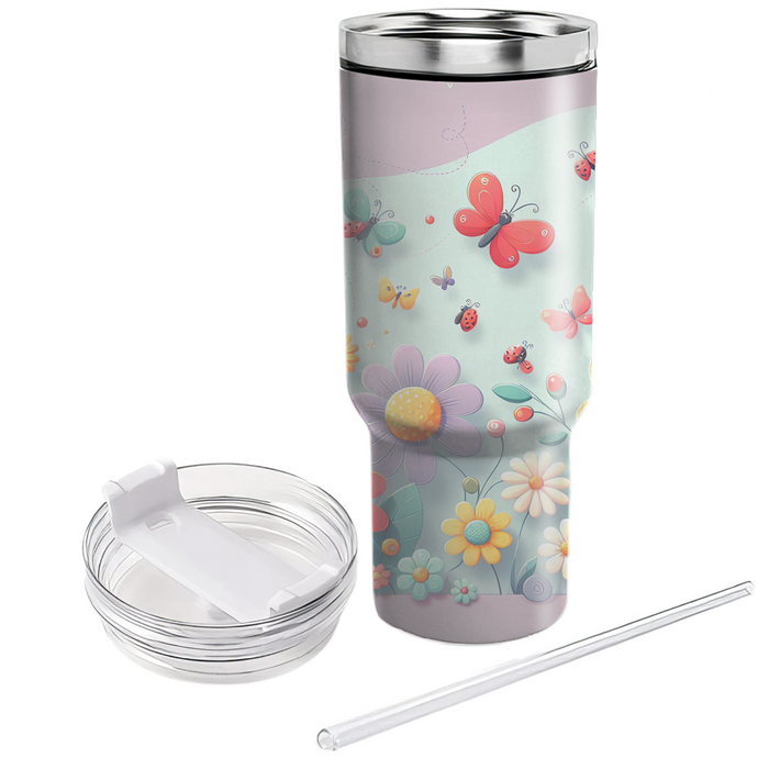 Springtime Garden Whimsy  Personalized Tumblers