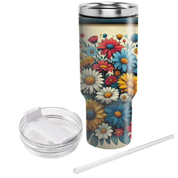 Bright Floral Patchwork  Custom Tumblers