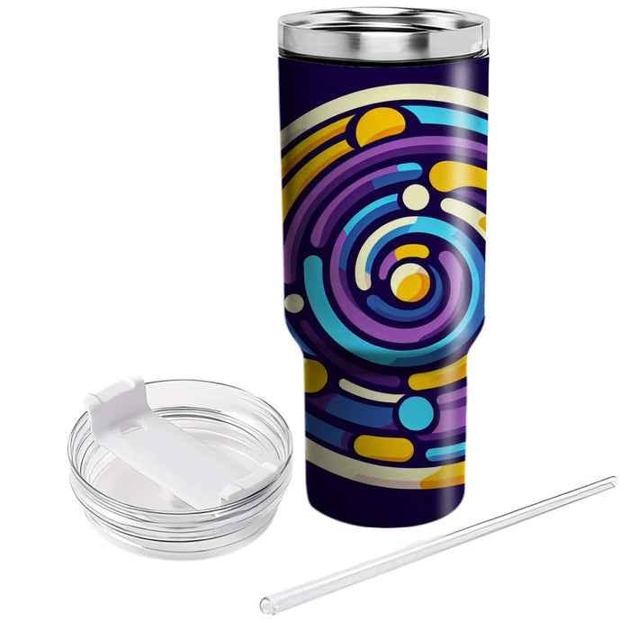 Abstract Circle Spiral  Tumblers With Lids