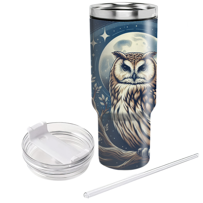 Whimsical Owl Night  Tumblers With Lids