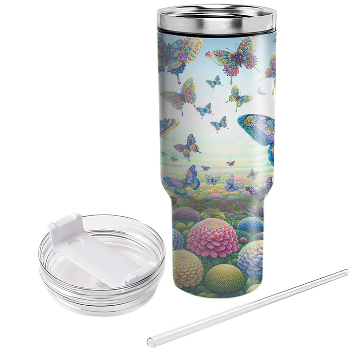 Vibrant Butterfly Symphony  Tumblers With Lids