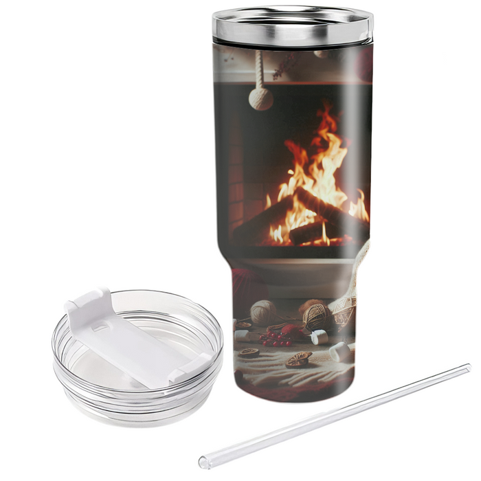 Winter Cozy Fireplace  Custom Tumblers